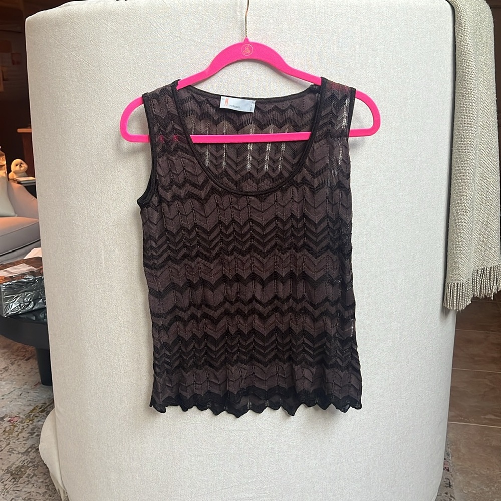 Missoni Chocolate Brown Chevron Tank Top Sz 12
Cotton and Vicose. - Picture 9 of 10